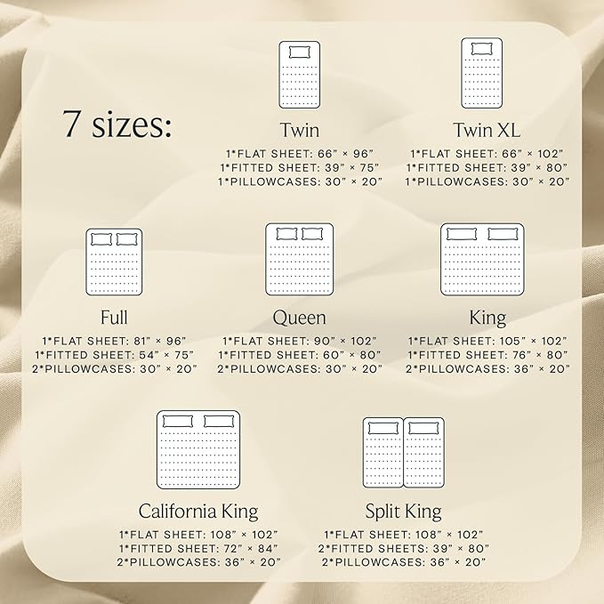 LuxClub 4 PC King Size Sheet Set Deep Pockets 18" Wrinkle Free Cooling Bed Sheets Machine Washable Hotel Bedding Silky Soft - Cream King