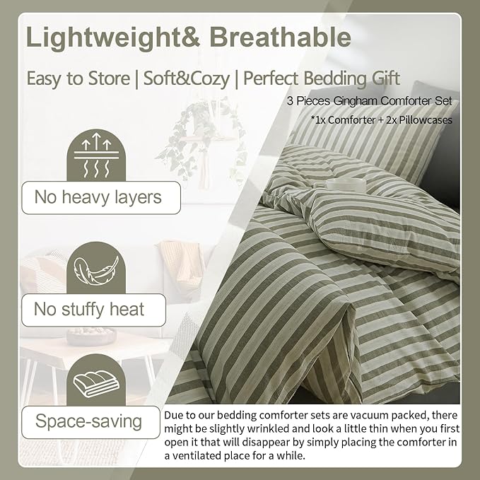 EAVD Striped Comforter Set Twin XL Grey White Stripes Bedding Set for Boys Women Men Reversible Striped Bedding Set for All-Season Modern Geometric Comforter Set Soft Fluffy