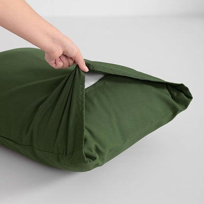 FLXXIE Body Pillow Cover - Super Soft Microfiber 20x54 Body Pillow Case - Envelope Closure, Wrinkle, Stain Resistant Olive Green Body Pillowcase, 20x54, Olive Green