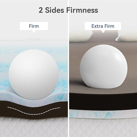 Extra Firm Mattress Topper Twin XL Size 3 Inch, Pain Relieving Foam Bed Topper for Extra Support, Gel Memory Foam&High-Density Foam Mattress Pad, CertiPUR-US Certified