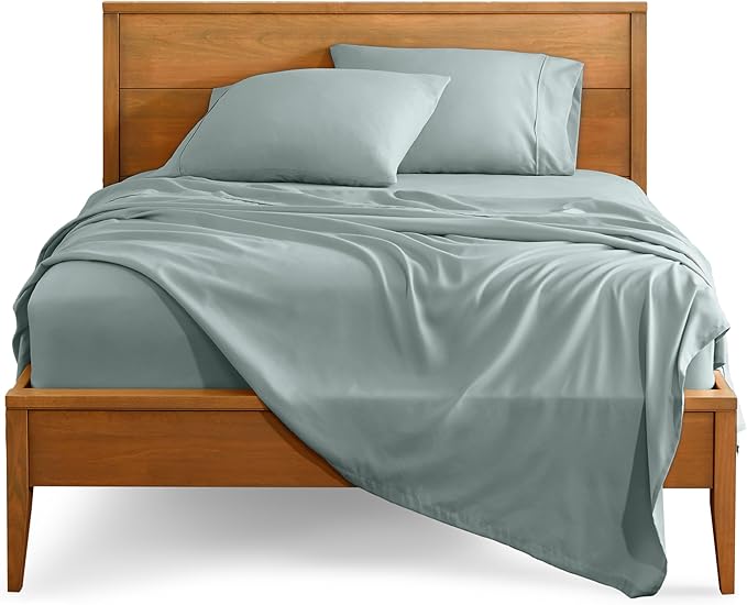 Bare Home Split Head Flex King Sheet Set - 1800 Ultra-Soft Microfiber Bed Sheets - Double Brushed - Deep Pockets - Easy Fit - 4 Piece Set - Bedding Sheets & Pillowcases (Sea Spray)
