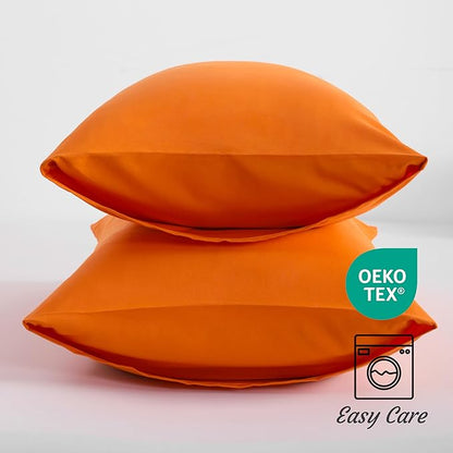 NTBAY Toddler Pillow Cases Set of 2, 2 Pack Brushed Microfiber 14x20 Pillow Cases, Soft, Wrinkle, Fade, Stain Resistant Orange Pillow Cases with Envelope Closure, 14x20 Inches, Orange