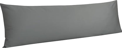 NTBAY Egyptian Cotton Body Pillowcase - 500 Thread Count Cotton Body Pillow Cover - Soft and Breathable Envelope Closure Body Pillowcase for Adults, 20x54 Inches, Dark Grey