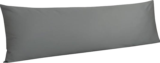 NTBAY Egyptian Cotton Body Pillowcase - 500 Thread Count Cotton Body Pillow Cover - Soft and Breathable Envelope Closure Body Pillowcase for Adults, 20x54 Inches, Dark Grey