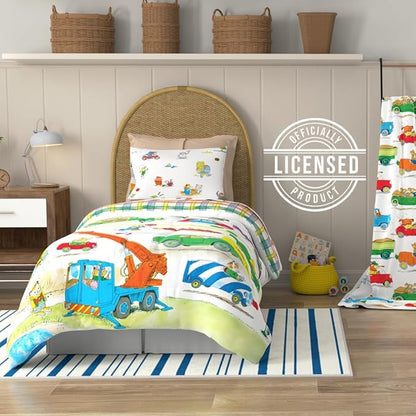 Richard Scarry's Busy World Book Kids Bedding Super Soft Microfiber Reversible Comforter, Twin/Full, (Official Licensed Product) By Franco
