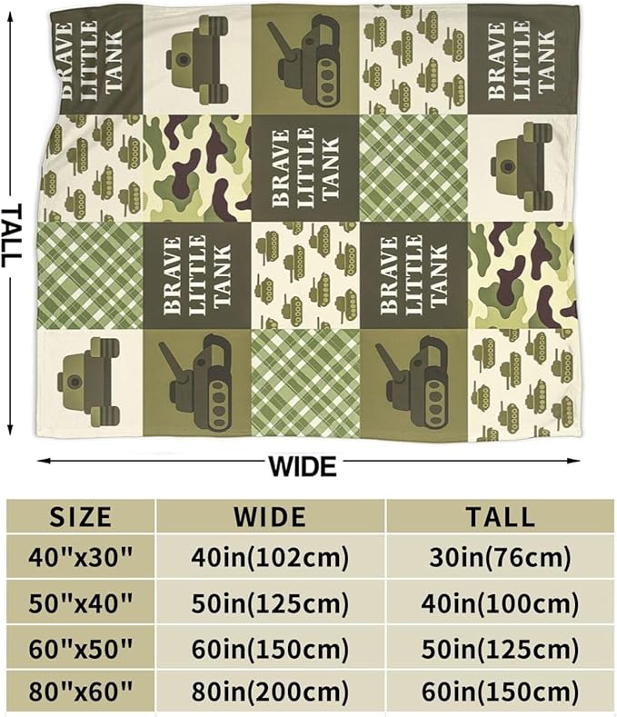 Tank Blanket Super Soft Warm Fluffy Fleece Flannel Military Camouflage Throw Blanket Cozy Fuzzy Plush Stuff Bedding Blankets Gifts for Teens Boys Kids Women Girls Adults 80"X60"