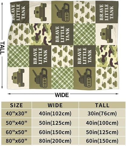 Tank Blanket Super Soft Warm Fluffy Fleece Flannel Military Camouflage Throw Blanket Cozy Fuzzy Plush Stuff Bedding Blankets Gifts for Teens Boys Kids Women Girls Adults 60"X50"