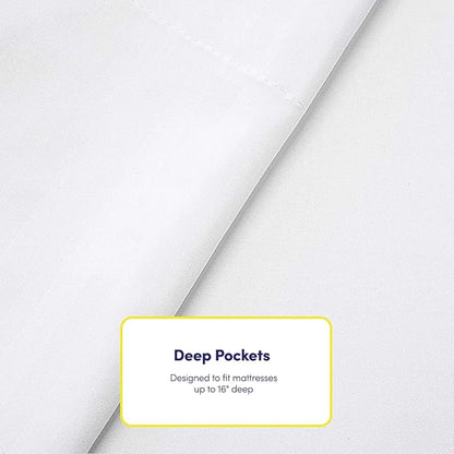 Twin Size Bed Sheets - 4 Piece 1500 Supreme Collection Fine Brushed Microfiber Deep Pocket Twin Sheet Set Bedding - 1 EXTRA PILLOW CASES, GREAT VALUE, Twin, Dobby White