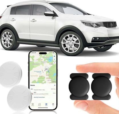 GPS Tracker for Vehicles, 2PCS Real Time GPS Tracker, Car Tracker Work with Find My (iOS Only), MINI Magnetic Car Tracker Device Hidden, No Monthly Fee, Waterproof Vehicle Tracker