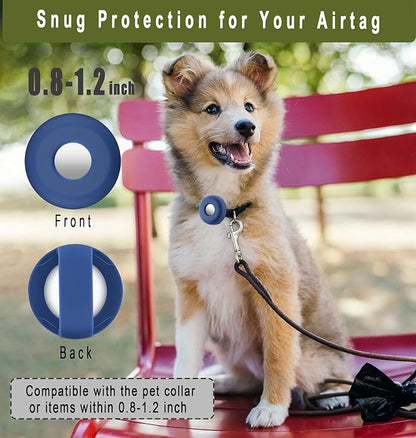 for Airtag Holder for Dog Collar, Cibaabo Silicone Air Tag Case Cover | for 0.8-1.2inch Pet Collar | doesn't dangle | Compact | Easy Installation | Compatible with Apple Airtags
