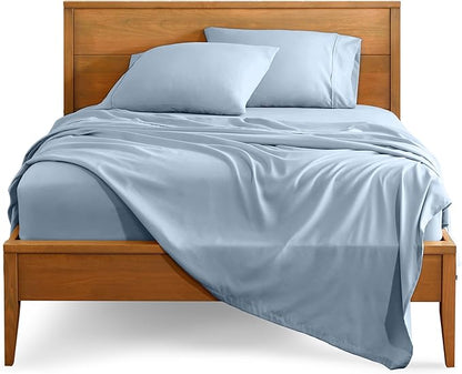 Bare Home Full Sheet Set - 1800 Ultra-Soft Microfiber Full Bed Sheets - Double Brushed - Deep Pockets - Easy Fit - 4 Piece Set - Bedding Sheets & Pillowcases (Full, Dusty Blue)