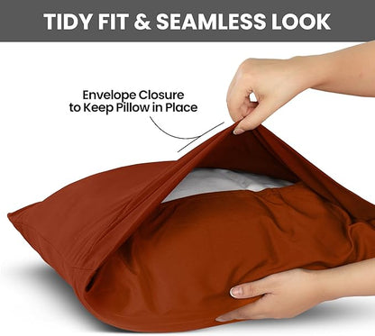 Utopia Bedding Queen Pillow Cases - 2 Pack - Envelope Closure - Soft Brushed Microfiber Fabric - Shrinkage and Fade Resistant Pillow Covers Queen Size 20 X 30 Inches (Queen, Orange)