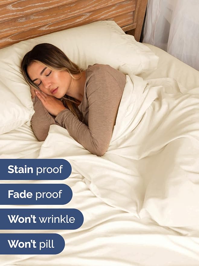 Extra Deep King Sheet Set - 6 Piece Breathable and Cooling Sheets - Hotel Luxury Bedding for Women, Men, Kids & Teens - Easy Secure Fit - Soft, Wrinkle Free and Comfy - Extra Deep Pockets - Off White