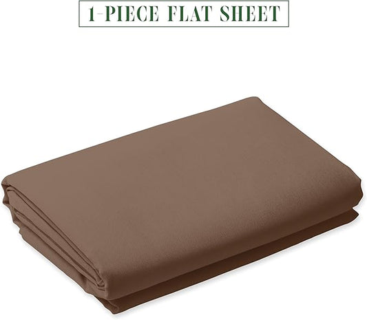 Luxury Flat Sheet on Amazon Elegant Comfort Wrinkle-Free 1500 Premier Hotel Quality 1-Piece Flat Sheet, King Size, Taupe