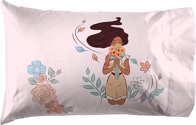 Jay Franco Kids Sheet Set with Fitted, Flat Sheets & Pillow Cover - Ultra-Soft Bedding with Pillowcase for Room Decor, White – Disney Princess, 4 Piece Queen