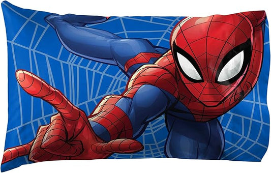 Jay Franco Kids Marvel Spiderman Reversible Pillowcase – Pillow Cover ONLY – 20 x 30 Inch Standard Size Super Soft with Double-Sided Design, Official Marvel Product