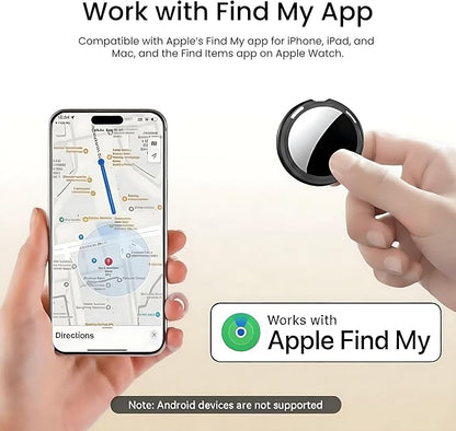 4 Pack Apple MFi Certified Tracker Tags Works with Apple Find My (iOS Only) | Bluetooth Item Finder Replaceable Battery Waterproof Smart Tag for Keys Wallet Pets Backpack Luggage Bags Worldwide Tracking