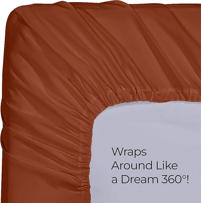 Utopia Bedding Queen Fitted Sheet - Bottom Sheet - Deep Pocket - Soft Microfiber - Shrinkage and Fade Resistant-Easy Care -1 Fitted Sheet Only (Orange)