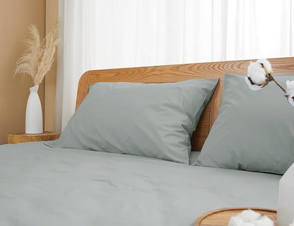 Pillow Cases, King Size Cotton Percale Weave Pillowcases, Pre-Shrunk Breathable and Hypoallergenic Pillowcases, Set of 2 (2 Piece King 20 Inch x 40 Inch, Storm Gray)