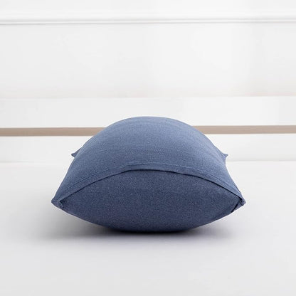2-Pack Stretch Pillow Cases - Jersey Knit & Envelope Closure Pillowcases with Ultra Soft T-Shirt Like Polyester Blend - Suitable for Queen or Standard Size Set of 2, Heather Blue