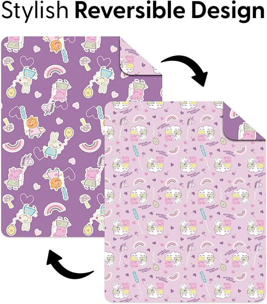 Peppa Pig Fairgrounds Quilted Throw Blanket – Soft Blanket for Kids Featuring Peppa Pig, Lightweight Bedding for Bed, Couch, or Sleepovers, 60 x 80 Inches