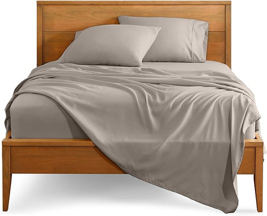 Bare Home King Sheet Set - 1800 Ultra-Soft Microfiber King Bed Sheets - Double Brushed - Deep Pockets - Easy Fit - 4 Piece Set - Bedding Sheets & Pillowcases (King, Khaki)
