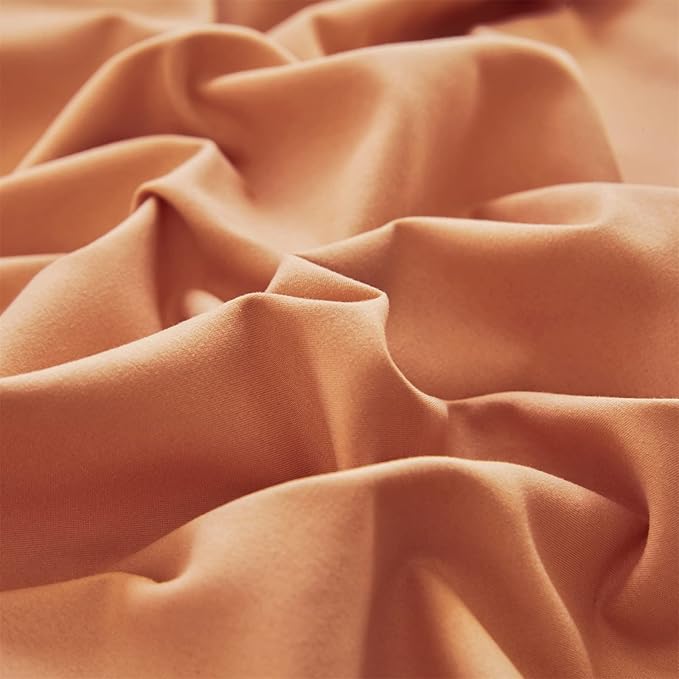 CLOTHKNOW Orange King Size Comforter Set Peach Pink Bedding Comforter Sets Soft All Season Cocal Orange Comforter with 2 x Pillow Cases