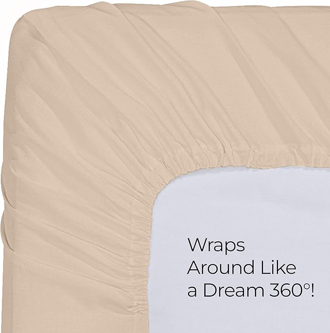 Utopia Bedding Full Fitted Sheet - Bottom Sheet - Deep Pocket - Soft Microfiber - Shrinkage and Fade Resistant - Easy Care -1 Fitted Sheet Only (Beige)