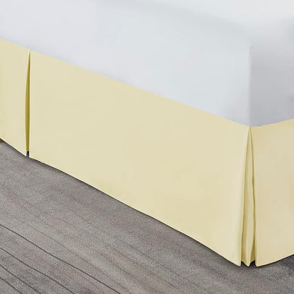 Nestl Vanilla Yellow Bed Skirt Queen Size - Queen Bed Skirt 14 Inch Drop - Brushed Microfiber Bed Skirts - Hotel Quality Pleated Bed Skirt - Shrinkage & Fade Resistant