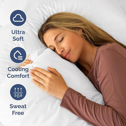 Short Queen Size 4 Piece Sheet Set - RV Short Queen, Soft, Breathable & Cooling Bed Sheets Set with Deep Pockets - Hotel Luxury Bedding for Women, Men, Kids, Teens, Boys and Girls - Oeko-Tex - White