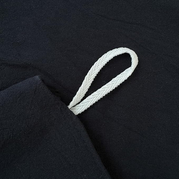 FACE TWO FACE Bedding Duvet Cover Set100% Washed Cotton Duvet Cover Linen Like Textured Breathable Durable Soft Comfy (King, Tibetan Blue)
