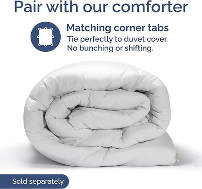Duvet Cover Cal King Size Set - Extra Soft Cal King Duvet Cover 104" x 98" with 2 Pillow Shams - Hotel Luxury, Easy Care & Fade Free w/ Zipper Closures & Ties - Comfy and Breathable (Heathered Grey)