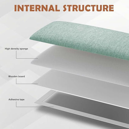 IFNOW Wall Mounted Headboard, Peel and Stick Panels, Grass Green, Queen | 3D Soundproof Acoustic Padding, Reusable and Removable Tufted fabric Bed Headboard for bedroom (9 Panels, 10" x 24")