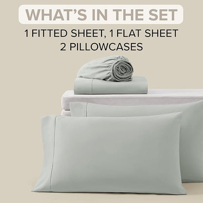UGG Hedi Full Sheet Set 4-Piece Luxury Cooling Sheets Deep Pockets Premium Bedding with 2 Pillow Shams Hypoallergenic Machine Washable Soft Lightweight Bed Set for Bedroom, Full, Mineral Green