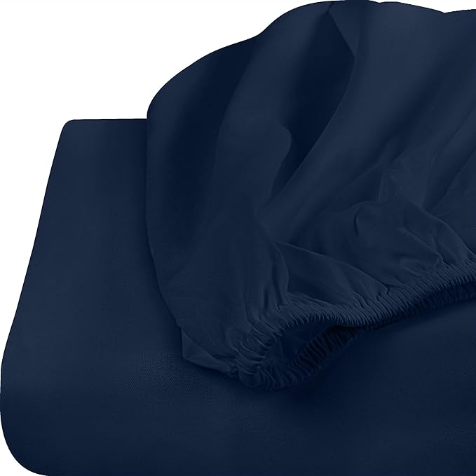 Utopia Bedding Twin XL Fitted Sheets - Bulk Pack of 2 Bottom Sheets - Soft Brushed Microfiber - Deep Pockets - Shrinkage & Fade Resistant - Easy Care (Twin XL, Navy)