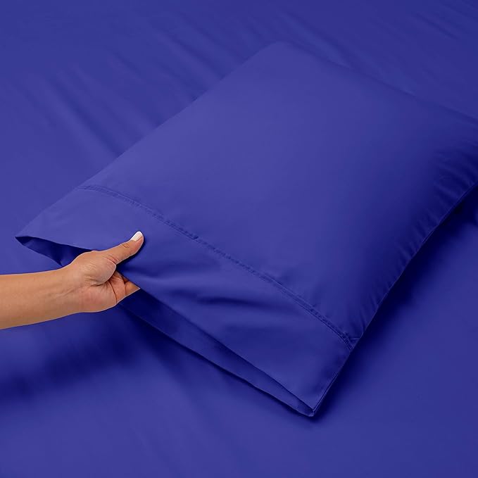 Nestl Full Size Sheet Set, 4 Piece Extra Deep Pocket (18-24 inches), Microfiber, Hotel Luxury, Soft, Breathable, Wrinkle-Free, Easy to Care, Royal Blue