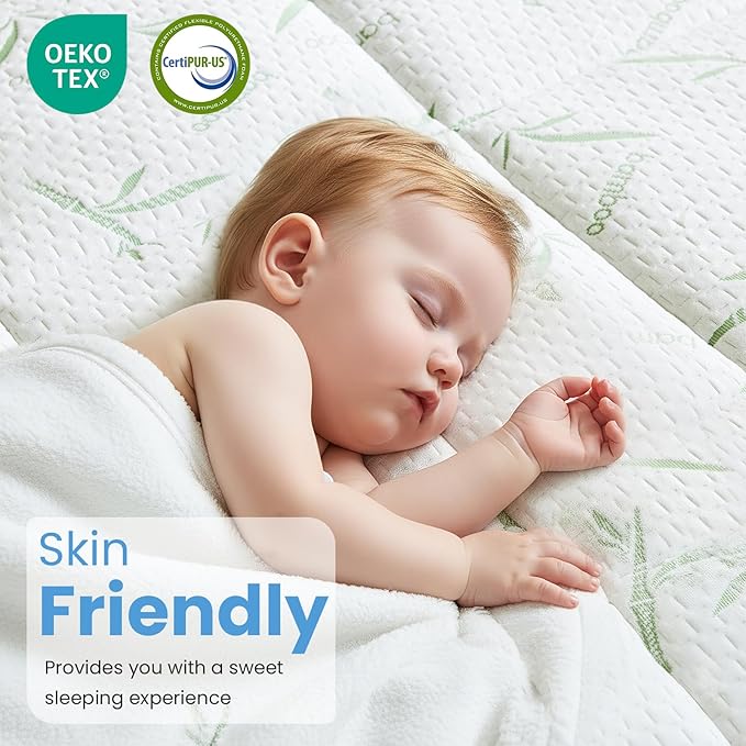 DUMOS Dual Layer 4 Inch Twin Mattress Topper, Memory Foam Mattress Topper - 2 Inch Gel Memory Foam and 2 Inch Pillow Top Mattress Pad Cover for Back Pain, Thick Soft Topper with 8-16 Inch Deep Pocket