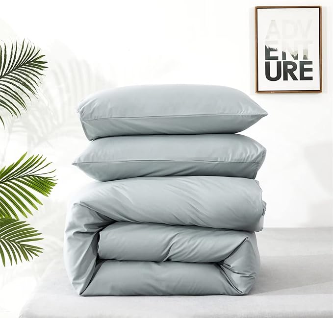 Houseri Light Blue Cal King Comforter Set - Modern Blue Bedding - Cali King Size - Quilts Included