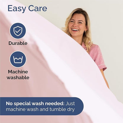 Split King 7 Piece Sheet Set - Comfy Breathable & Cooling - Soft Hotel Luxury Bedding Set w/ 8-16 Inch Deep Pockets - 1 Flat & 2 Fitted Sheet & 4 Pillowcases - Wrinkle Free & Easy Care - Lavender Pink