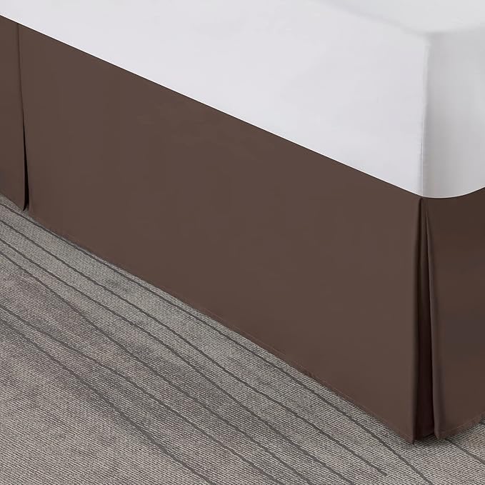 Nestl Dark Brown Bed Skirt King Size - King Bed Skirt 14 Inch Drop - Brushed Microfiber Bed Skirts - Hotel Quality Pleated Bed Skirt - Shrinkage & Fade Resistant