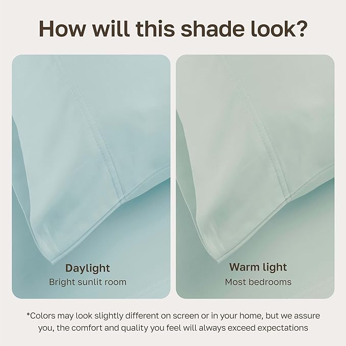 California Design Den Luxury King Size Sheet Set - 100% Cotton, 600 Thread Count Deep Pocket King Sheets, Hotel-Quality Bedding with Sateen Weave - Seafoam