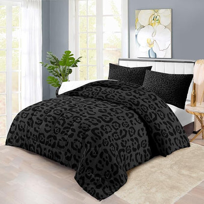 Black Cheetah Print Comforter Set Queen Girls Animal Black Leopard Print Comforter Boys African Leopard Bedding Set Queen African Cheetah Bedding Room Decor
