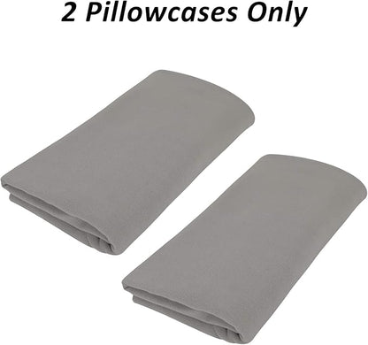 Stretch Pillowcases - Micro Jersey Knit & Ultra Soft, Standard Size - Set of 2 Pillow Cases, Light Gray