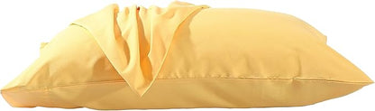 Evolive Ultra Soft Brushed Microfiber Standard Size 20"x30" Pillowcases Pair Set of 2 with Envelope Closure (20"x30" Standard, Yellow)