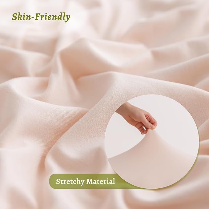 Stretchy Body Pillow Case Cover - Jersey Knit Long Pillowcase for Body Pillow, 1 Pack - Envelope Closure & Skin-Friendly, Soft and Breathable for Sleeping, 20"x54", Pink