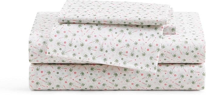 Tommy Bahama - King Sheet Set, Crisp & Cool Cotton Percale Bed Sheets, Deep Pockets, Coastal Bedding with Matching Fitted Sheet & Pillowcases (Pickleball Palm Pink)