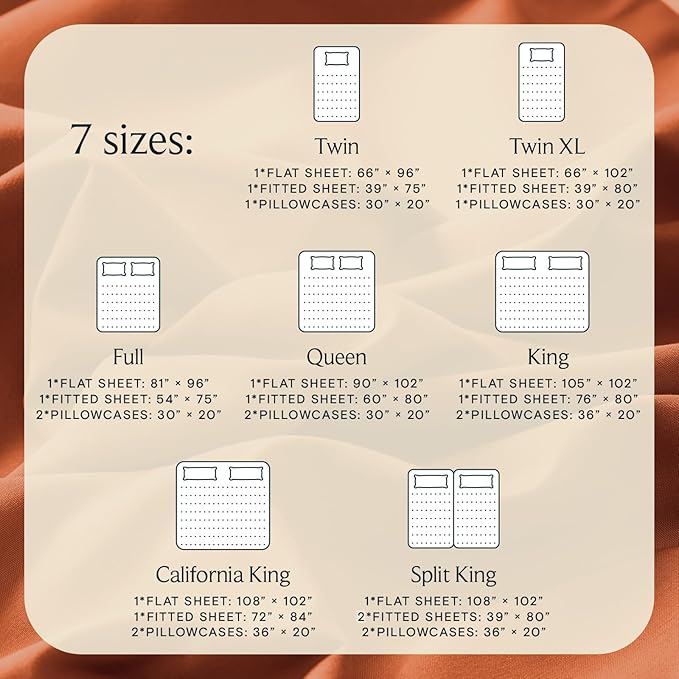 LuxClub 4 PC King Size Sheet Set Deep Pockets 18" Wrinkle Free Cooling Sheets Machine Washable Hotel Bedding Silky Soft - Autumn Orange King