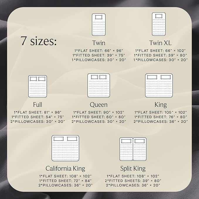 LuxClub 5 PC Split King Sheet Set Sheets Deep Pockets 18" Eco Friendly Wrinkle Free Cooling Sheets Machine Washable Hotel Bedding Silky Soft - Dark Grey Split King