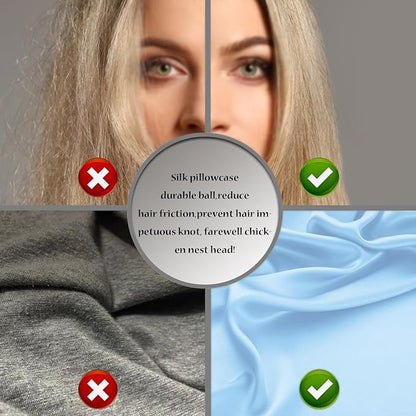 Mulberry Silk Pillowcase for Hair and Skin Standard Size 20"X 26" Pillow Case with Hidden Zipper Soft Breathable Smooth Cooling Silk Pillow Covers for Sleeping (Sky Blue,Standard,1Pcs)
