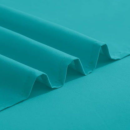 Elegant Comfort Luxurious 1500 Premium Hotel Quality Microfiber Three Line Embroidered Softest 5-Piece Bed Sheet Set, Wrinkle And Fade Resistant, Split King, Turquoise